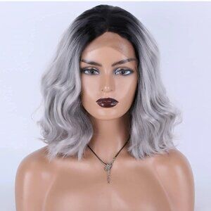 Grey Black Bob Wig